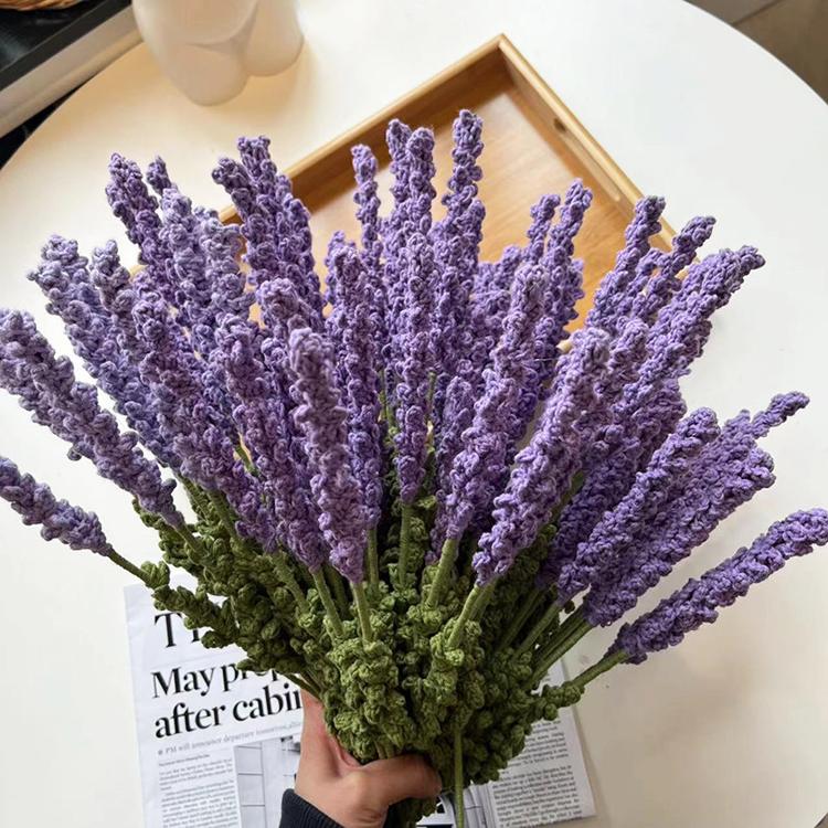 Crochet Lavender Stems Lavender Flower Artificial Flowers Floral Arrangement Home Decor